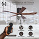 Atlas Irene-5HLK 52 inch Brushed Bronze with Walnut Tone Blades Flush Mount Paddle Fan